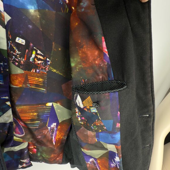 Selected “Happer” Padded Navy/Charcoal Blazer Jacket S - Picture 6 of 10